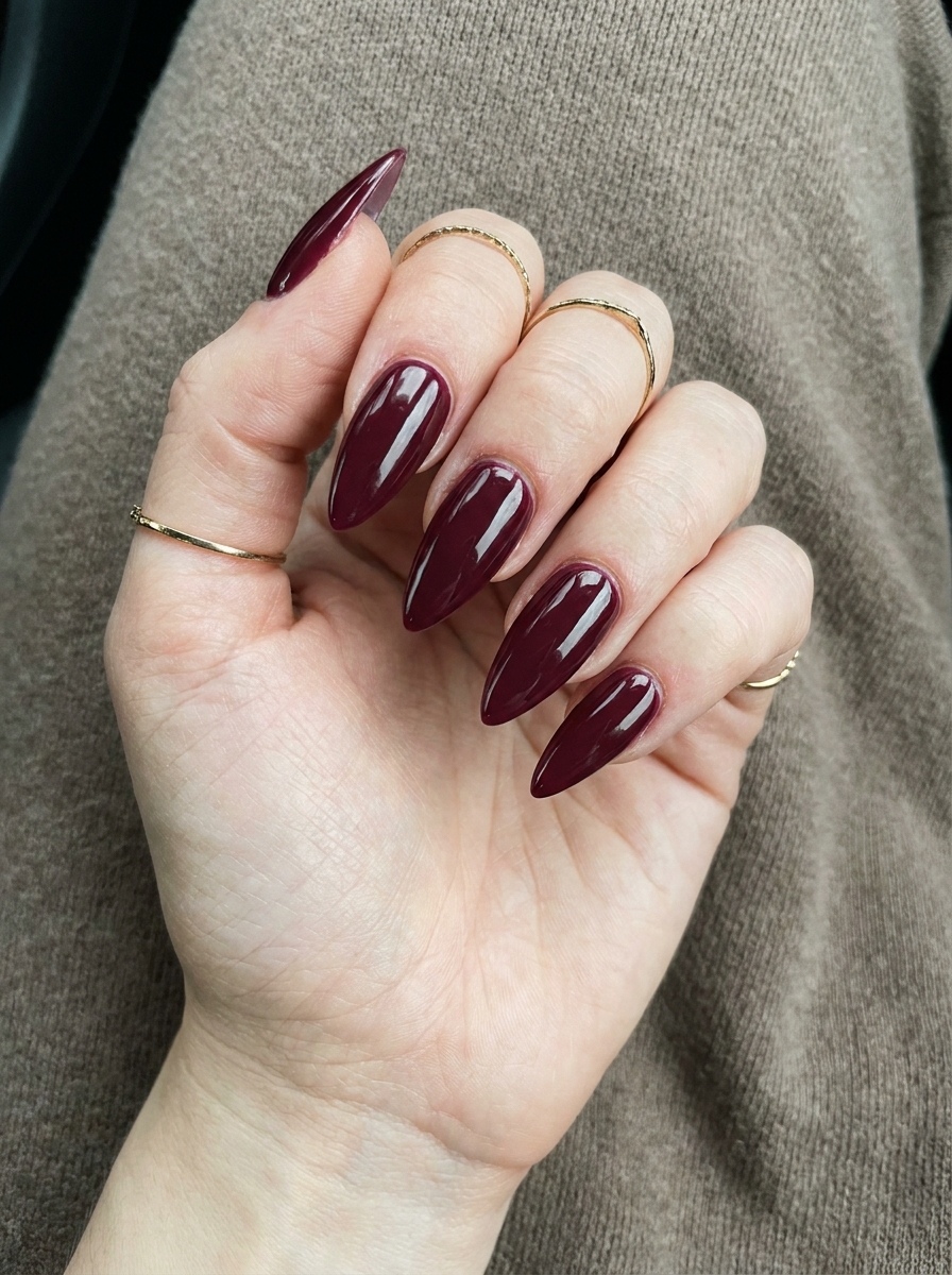 Burgundy Stiletto Nails als Stiletto Nägel Inspiration 2026